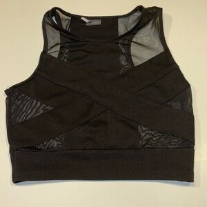 Sparkle & Fade Mesh Stretch Black Bandage Crop Top Bra Size S